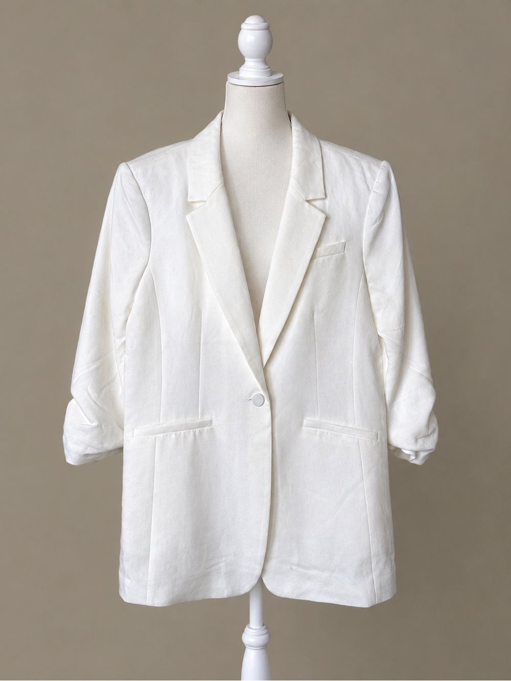Cinq A Sept Crepe Khloe Blazer in Ivory Size 14